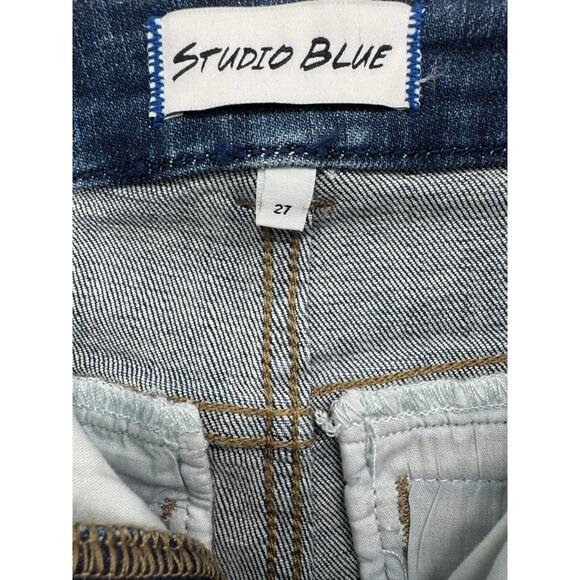 Studio Blue Womens Denim Stretch High Rise Straight Jeans Size 27 Blue NWT - Picture 3 of 4